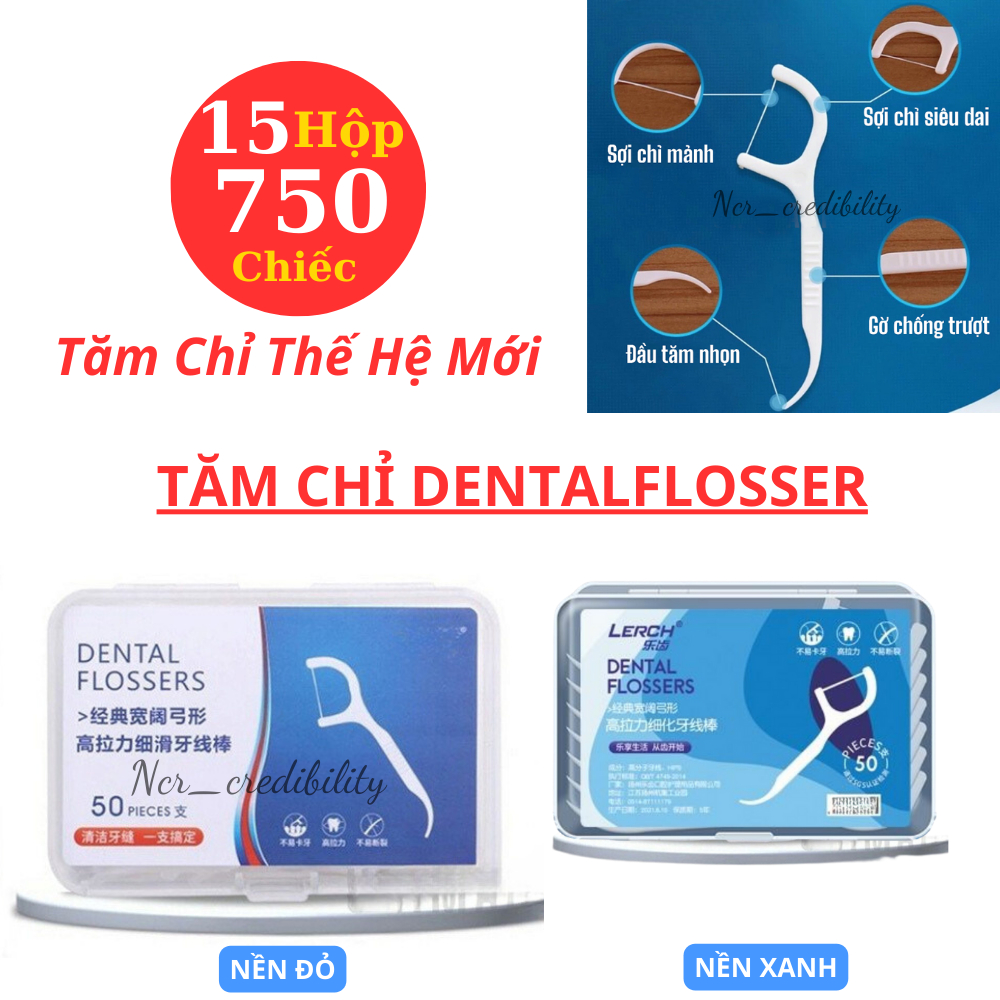 15 Hộp tăm chỉ nha khoa Dental flosser, tăm nha khoa (750 chiếc) 1 hộp 50 chiếc