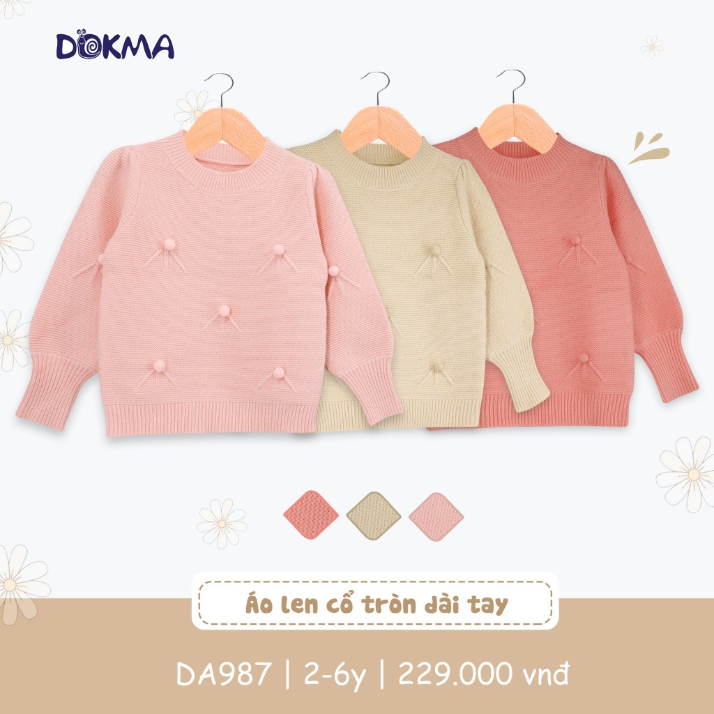 (11-22kg, 2-6Y) Áo Len Dokma Dài Tay Cho Bé DA1644 DA1645 DA987 DA2271 DA2273 DA2994