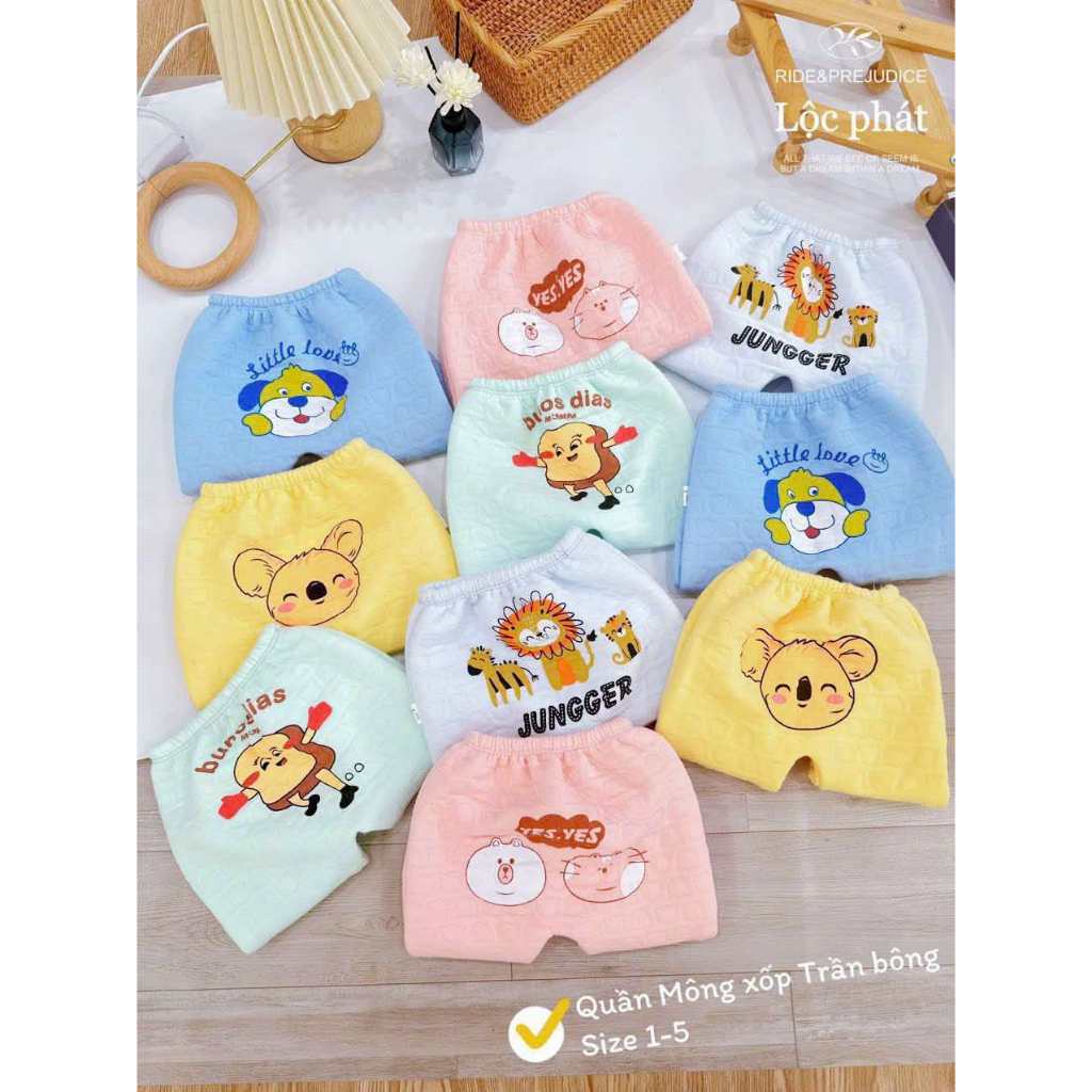 Combo 5 quần nỉ xốp trần bông siêu đẹp ấm áp cho bé trai và bé gái từ 3-13kg
