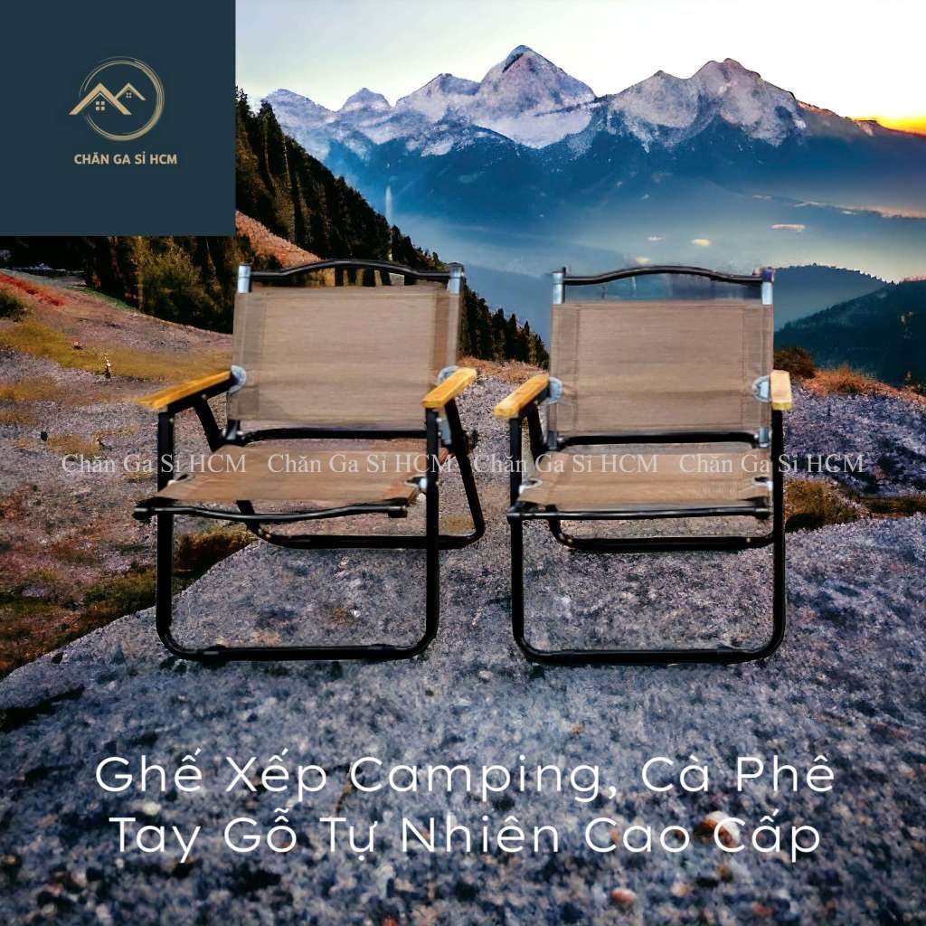 🌄MẪU MỚI🌄 Ghế Xếp Camping, Cà Phê, Du Lịch Xếp Gọn Tay Ghế Phối Gỗ Tự Nhiên, Bền Chắc _ Chính Hãng | BigBuy360 - bigbuy360.vn