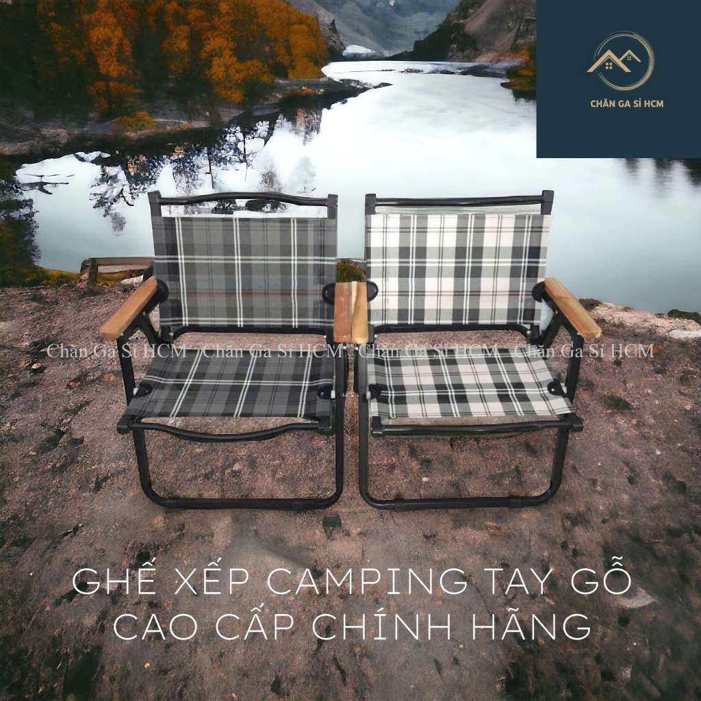 🌄MẪU MỚI🌄 Ghế Xếp Camping, Cà Phê, Du Lịch Xếp Gọn Tay Ghế Phối Gỗ Tự Nhiên, Bền Chắc _ Chính Hãng | BigBuy360 - bigbuy360.vn