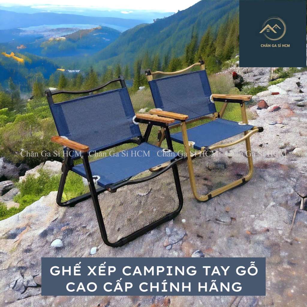🌄MẪU MỚI🌄 Ghế Xếp Camping, Cà Phê, Du Lịch Xếp Gọn Tay Ghế Phối Gỗ Tự Nhiên, Bền Chắc _ Chính Hãng | BigBuy360 - bigbuy360.vn