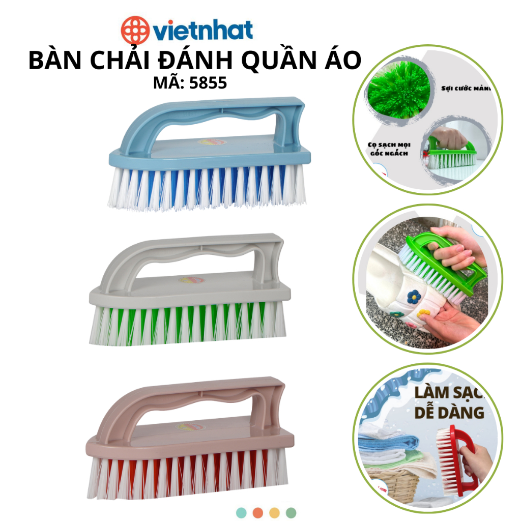Bàn chải đánh quần áo, Bàn chải đánh giày dép Chính Hãng Việt Nhật (Mã 5855)