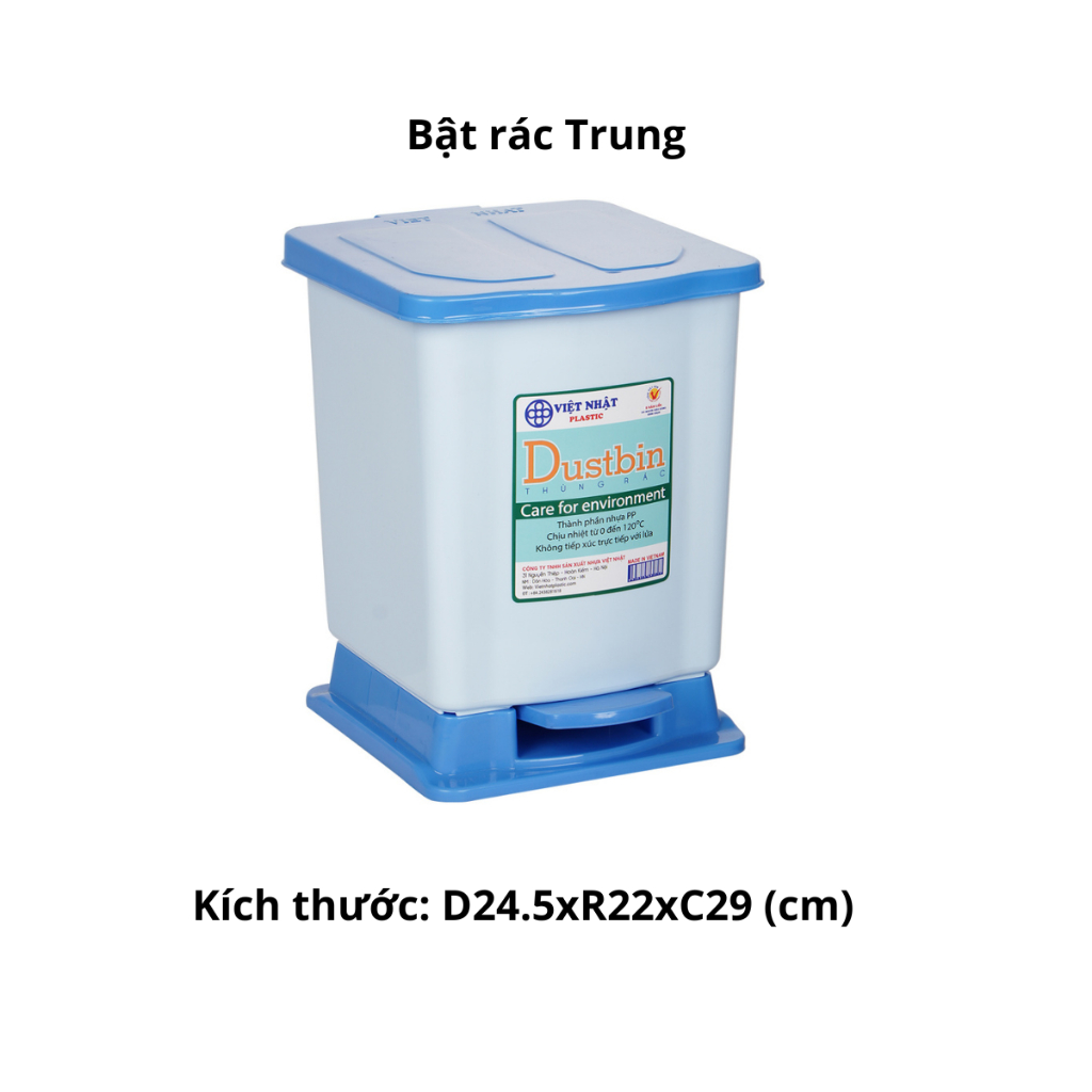 Thùng đựng rác có nắp 3 size chính hãng VIỆT NHẬT