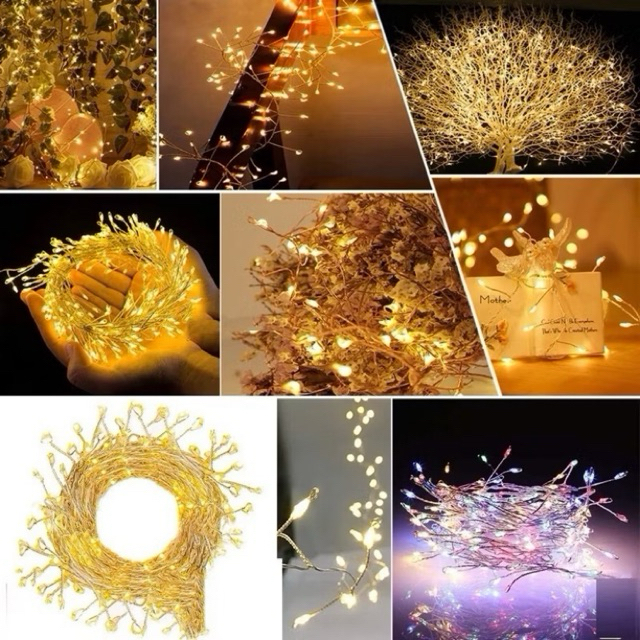 |HOT NEW| Dây đèn led fairy đom đóm, led rễ cây trang trí màu vàng ấm ...
