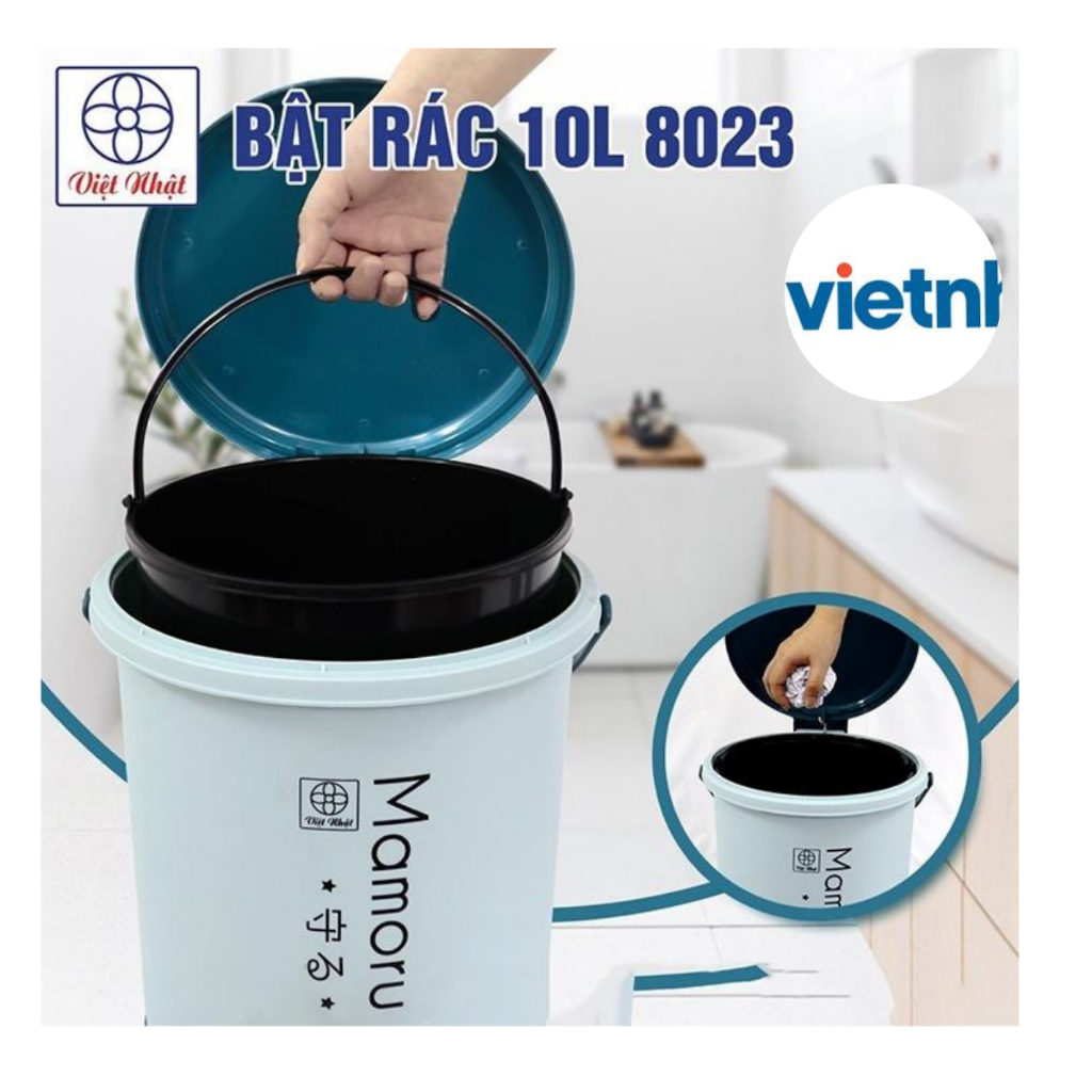 Thùng đựng rác trong nhà, Bật rác tròn thiết kế thông minh Chính Hãng VIỆT NHẬT (Mã 8023,8024)
