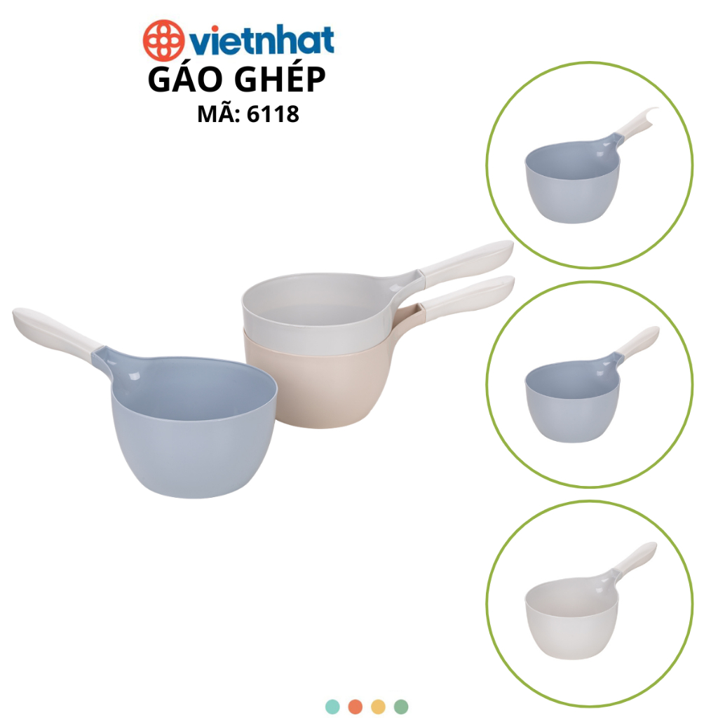 Gáo tắm, Gáo múc nước, Gáo đong rượu, Gáo Cán Ghép Chính Hãng VIỆT NHẬT (Mã 6118)
