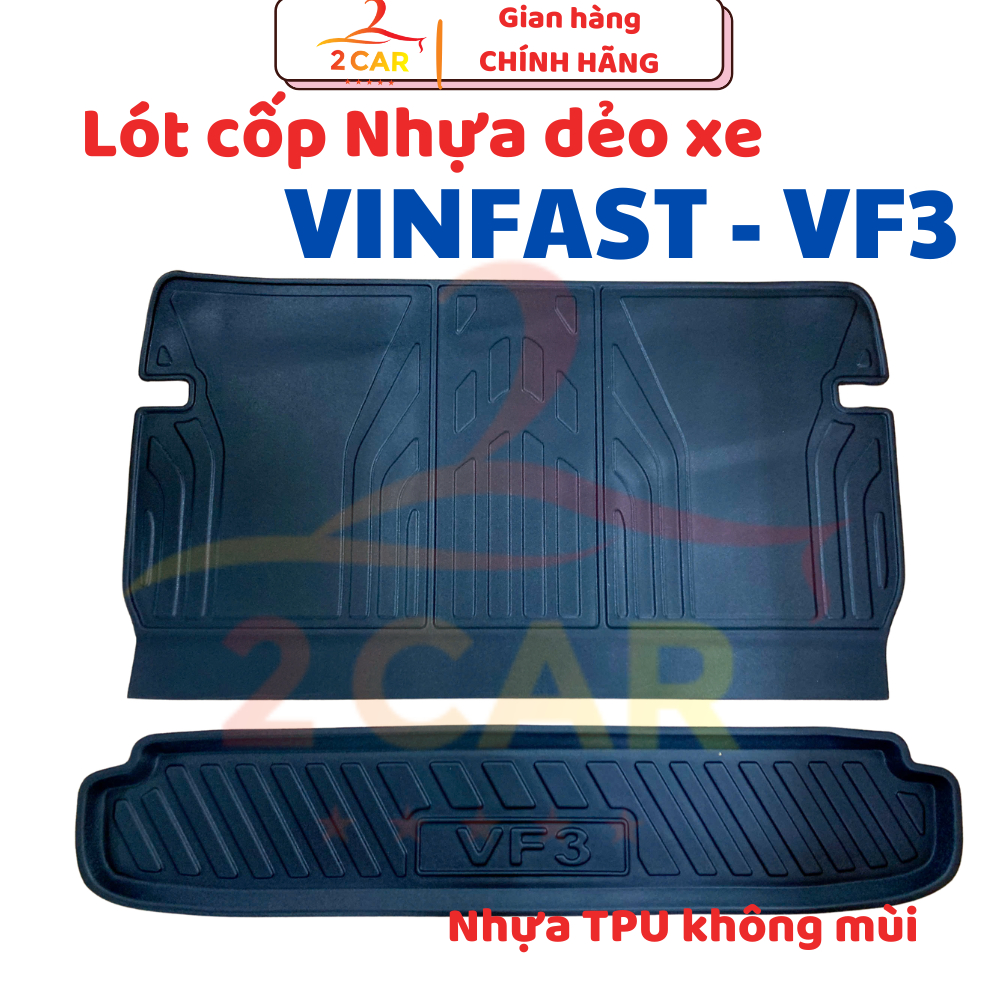 LÓT CỐP xe Vinfast VF3 nhựa dẻo siêu đẹp, siêu bền, chống thấm nước, không mùi, vừa khít xe_2CAR
