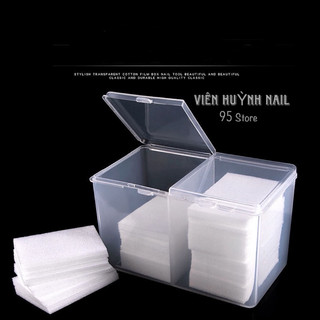 Hộp nhựa 2 ô có nắp đựng giấy lau gel