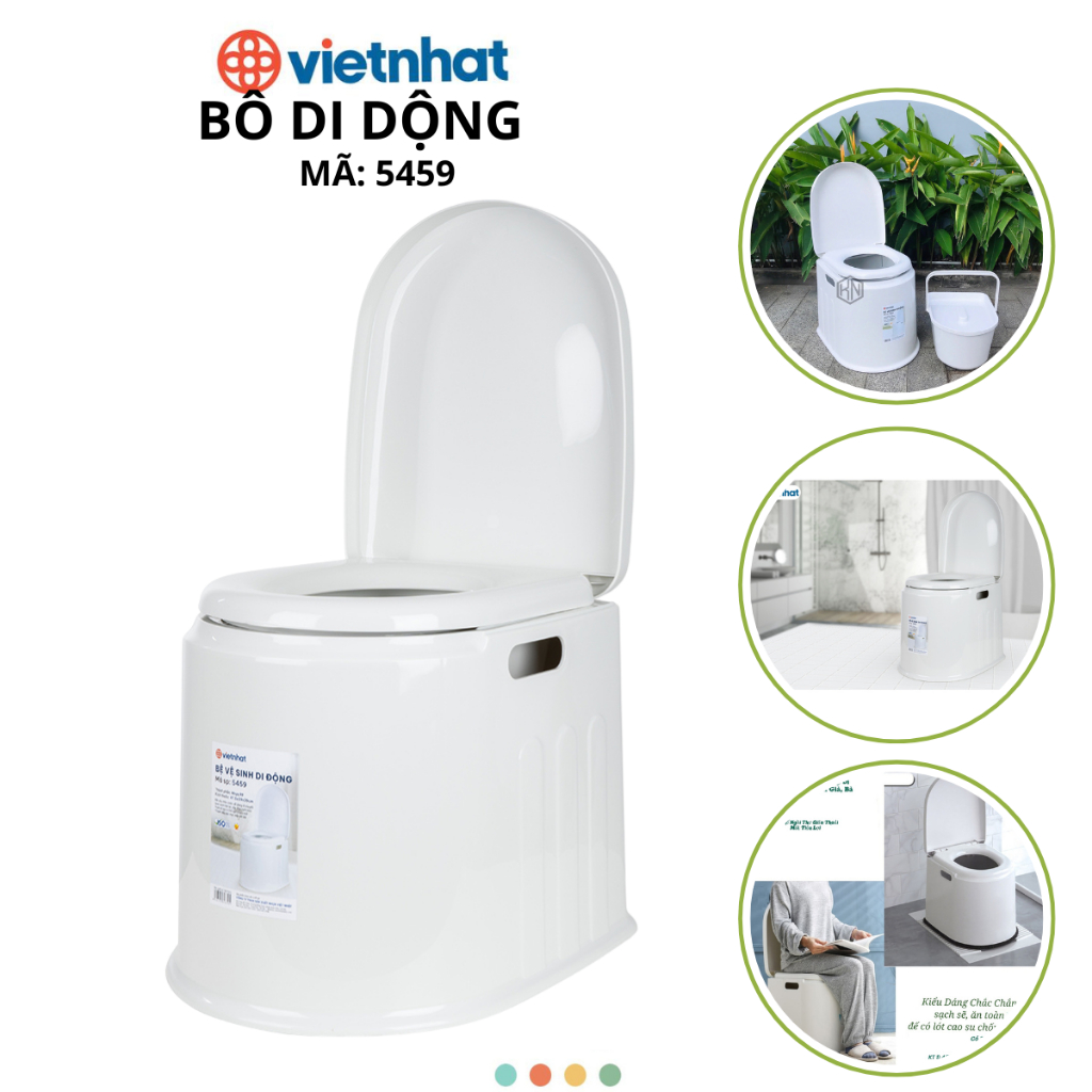 Bô Vệ Sinh Di Động Cho Người Già, Mẹ Bầu, Bệnh Nhân Khó Di Chuyển Chính Hãng VIỆT NHẬT (Mã 5459)