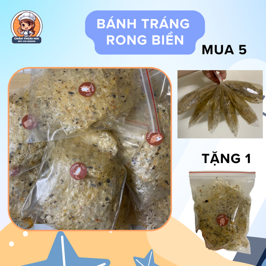 COMBO 6 TÚI BÁNH TRÁNG RONG BIỂN SIÊU NGON MUA 5 TẶNG 1 | ĂN VẶT | RONG ...