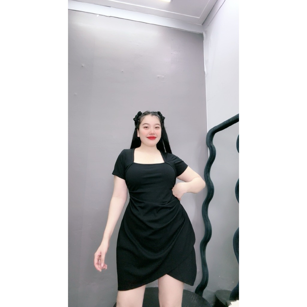 Đầm Body Dáng Chữ A Nữ Bigsize Vải Dệt Kim Thun Gân Mềm Mại Co Giãn Thoải Mái G658