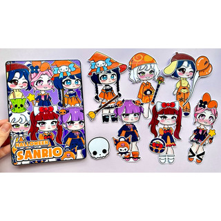 🎃Halloween🎃 BST thời trang 6 búp bê Kuromi, Melody, Kitty, Cinamon, Pompompurin, Pochaco - Búp bê giấy