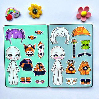 🎃Halloween🎃 BST thời trang 6 búp bê Kuromi, Melody, Kitty, Cinamon, Pompompurin, Pochaco - Búp bê giấy