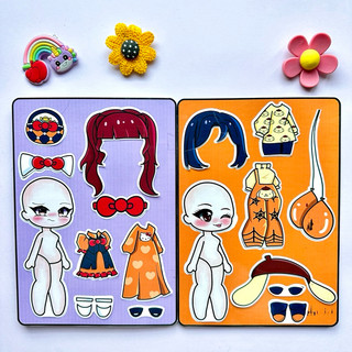 🎃Halloween🎃 BST thời trang 6 búp bê Kuromi, Melody, Kitty, Cinamon, Pompompurin, Pochaco - Búp bê giấy