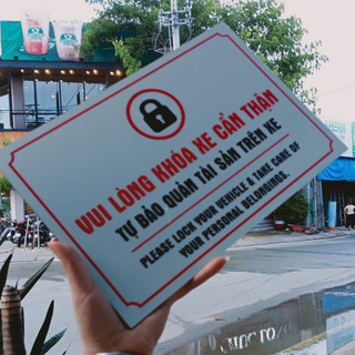 Bảng Vui Lòng Khóa Xe Cẩn thận. ALU SƯA Ngoài trời