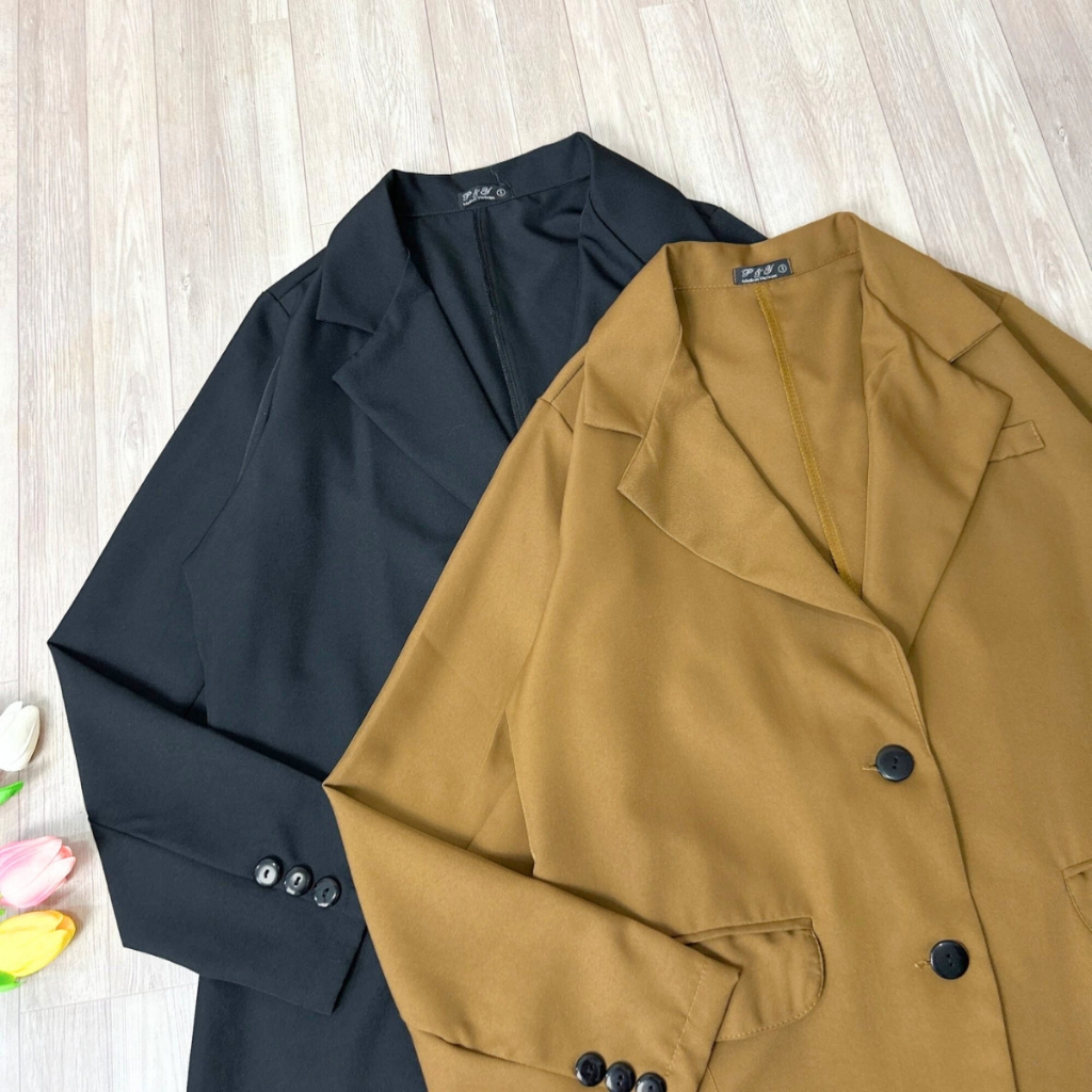 Áo Khoác Blazer Nữ Tay Dài Thời Trang Bigsize,Áo Vest Nữ Màu Đen Nâu Tây Phong Cách Hàn Quốc VET6