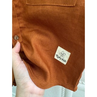 [JUNE LINEN -Kids] - Áo sơ mi LINEN TƯNG BỐ WASHED cho bé trai 12-33kg. Nhiều màu. Ảnh thật.