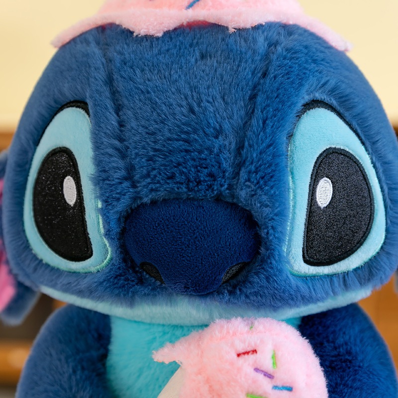 Gấu Bông Stitch Sakura hồng dễ thương, Stitch hồng họa tiết hoa anh đào lông xù cute đáng yêu