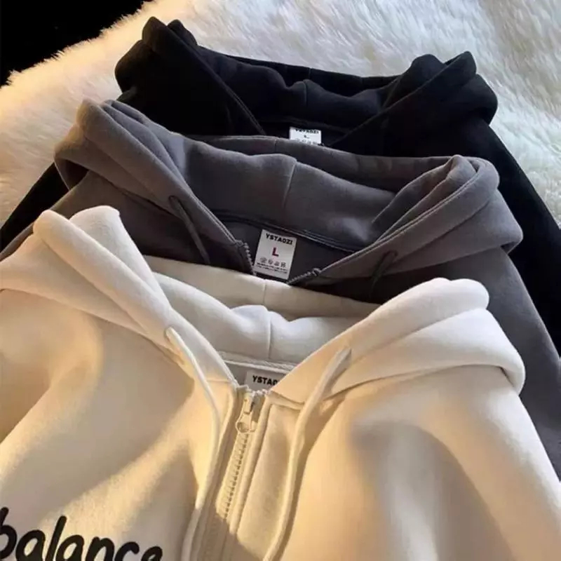 Áo nỉ khoá Có Túi Bên Trong cotton hoodie in chũ BALARCE 336 cho các bé trai bé gái 17-60kg
