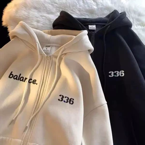 Áo nỉ khoá Có Túi Bên Trong cotton hoodie in chũ BALARCE 336 cho các bé trai bé gái 17-60kg