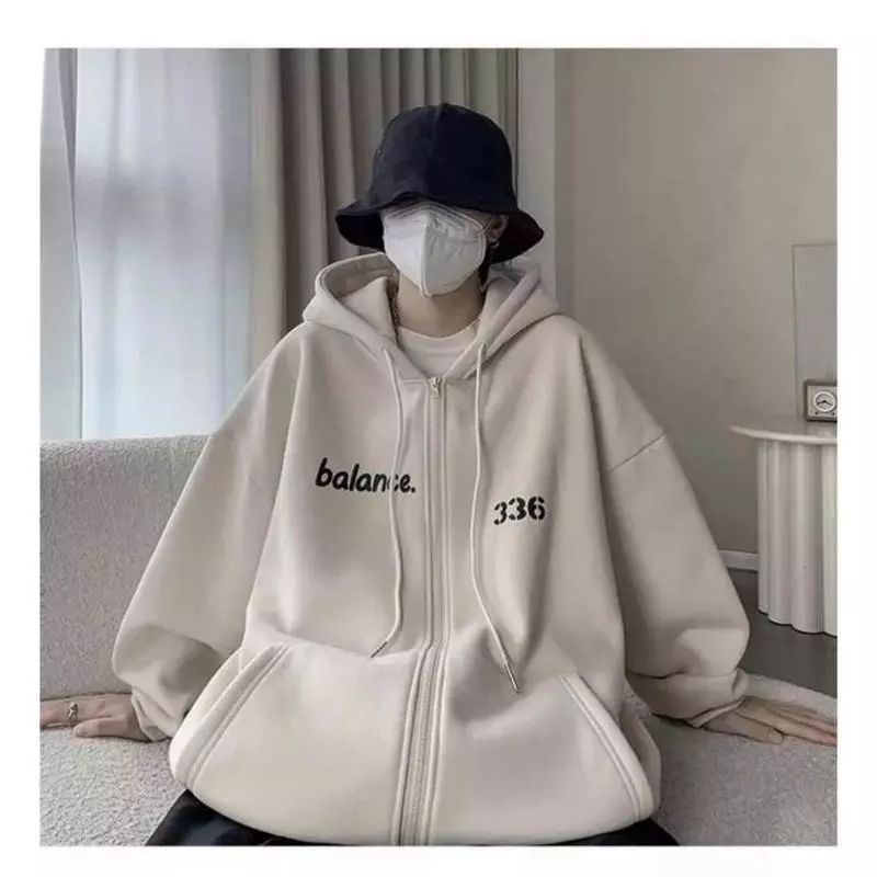 Áo nỉ khoá Có Túi Bên Trong cotton hoodie in chũ BALARCE 336 cho các bé trai bé gái 17-60kg