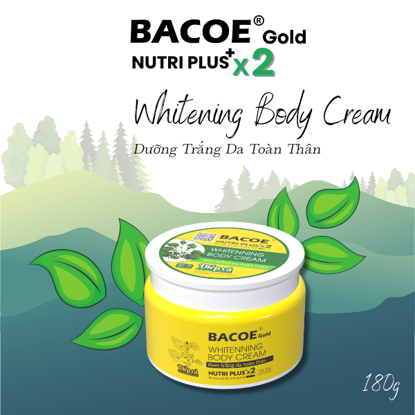 KEM BODY BACOE DƯỠNG TRẮNG TOÀN THÂN TINH CHẤT RAU DIẾP CÁ 180G