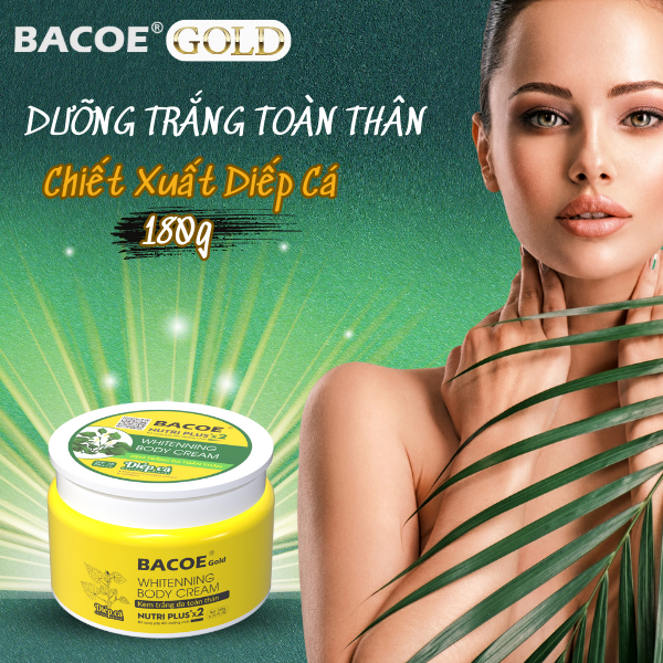 KEM BODY BACOE DƯỠNG TRẮNG TOÀN THÂN TINH CHẤT RAU DIẾP CÁ 180G