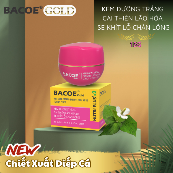 [BACOE GOLD] Kem BACOE Kem Dưỡng Trắng Cải Thiện Lão Hóa Da Se Khít Lỗ Chân Lông Kem BACOE GOLD