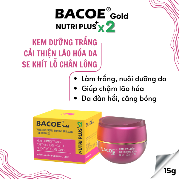 [BACOE GOLD] Kem BACOE Kem Dưỡng Trắng Cải Thiện Lão Hóa Da Se Khít Lỗ Chân Lông Kem BACOE GOLD