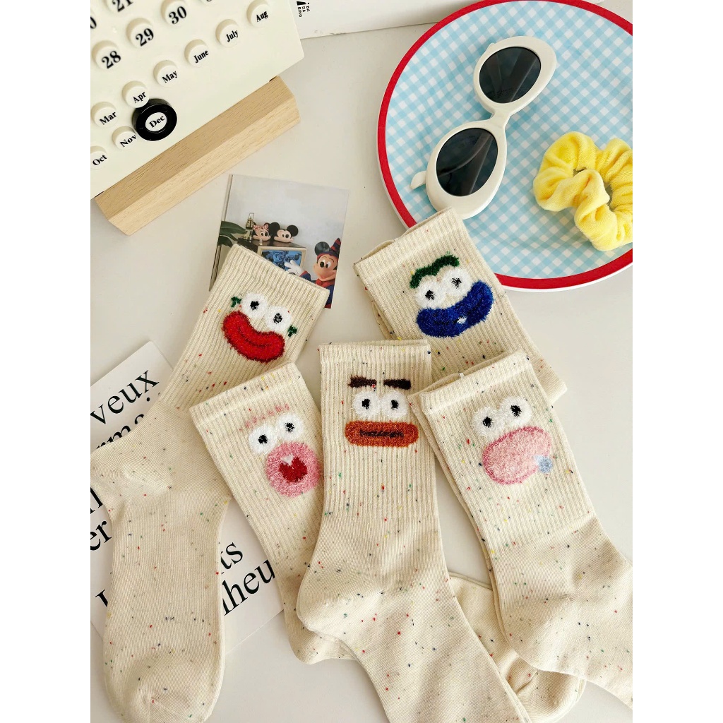 Tất Vớ Cổ Cao Họa Tiết Biểu Cảm Màu Tiêu Mẫu Mới SIêu Hot Phong Cách Hàn BC   [ J203 ] | BigBuy360 - bigbuy360.vn
