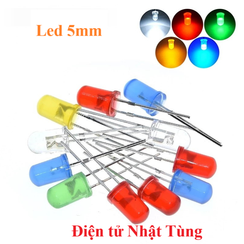 LED 5MM PHỦ ĐỦ CÁC LOẠI MÀU - CHÂN NGẮN, LED SIÊU SÁNG – 10 CON ...