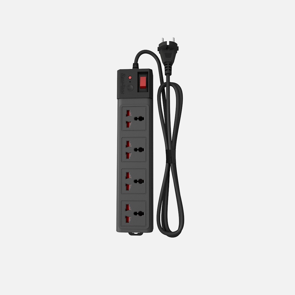 Ảnh Ổ Cắm Đa Năng Chống Giật Dây 3M/5M Tích Hợp Rơ Le Tự Ngắt Rạng Đông - Model: OC04 4C/3M/10A 2