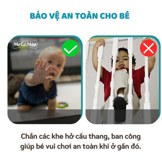 Lưới Chắn Cầu Thang An Toàn Cho Bé, Lưới Chắn Ban Công Loại Dày Họa Tiết Xinh Xắn Chiều Cao Nâng Cấp 79cm LT1