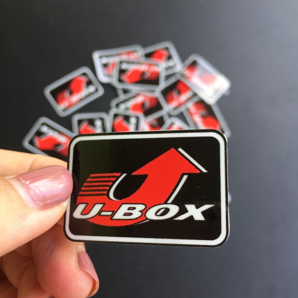Cặp 2 tem chữ U Box dán cốp xe Future Neo, Fu X, Fu 2, anpha bụng, khoang chứa đồ Honda Ubox. Decal siêu dính