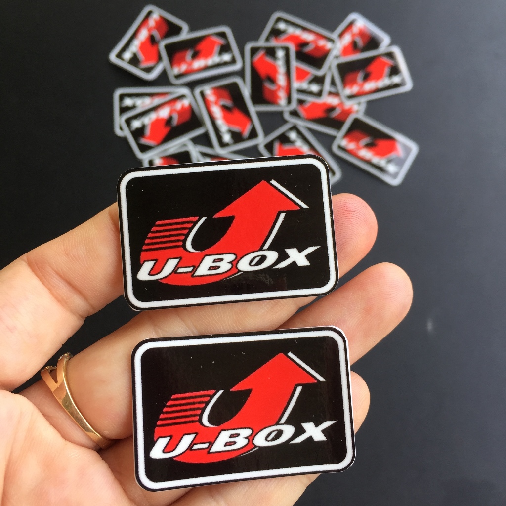 Cặp 2 tem chữ U Box dán cốp xe Future Neo, Fu X, Fu 2, anpha bụng, khoang chứa đồ Honda Ubox. Decal siêu dính