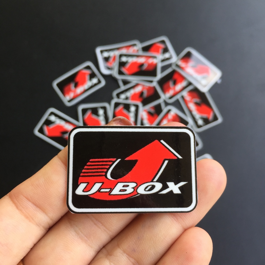 Cặp 2 tem chữ U Box dán cốp xe Future Neo, Fu X, Fu 2, anpha bụng, khoang chứa đồ Honda Ubox. Decal siêu dính