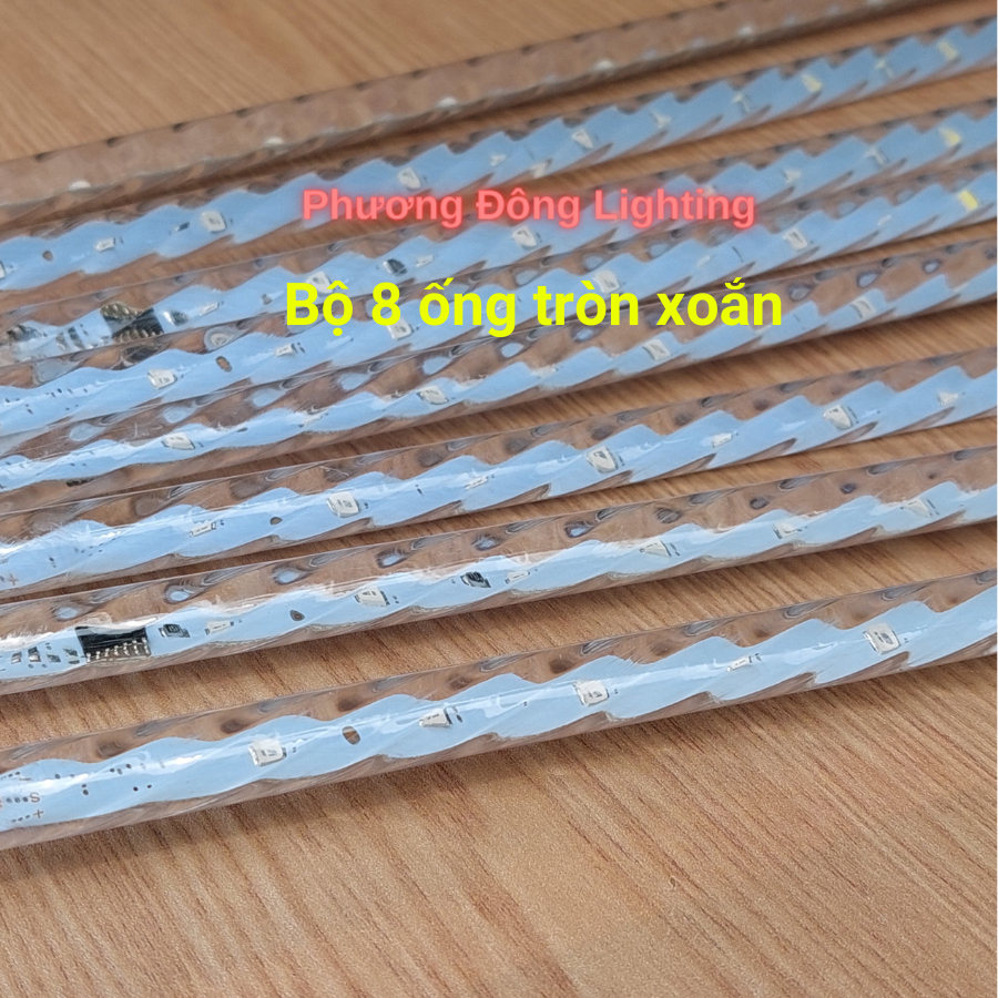 Đèn LED sao băng 8 ống dài 45cm ống xoắn - Chạy đuổi nhiều chế độ siêu đẹp