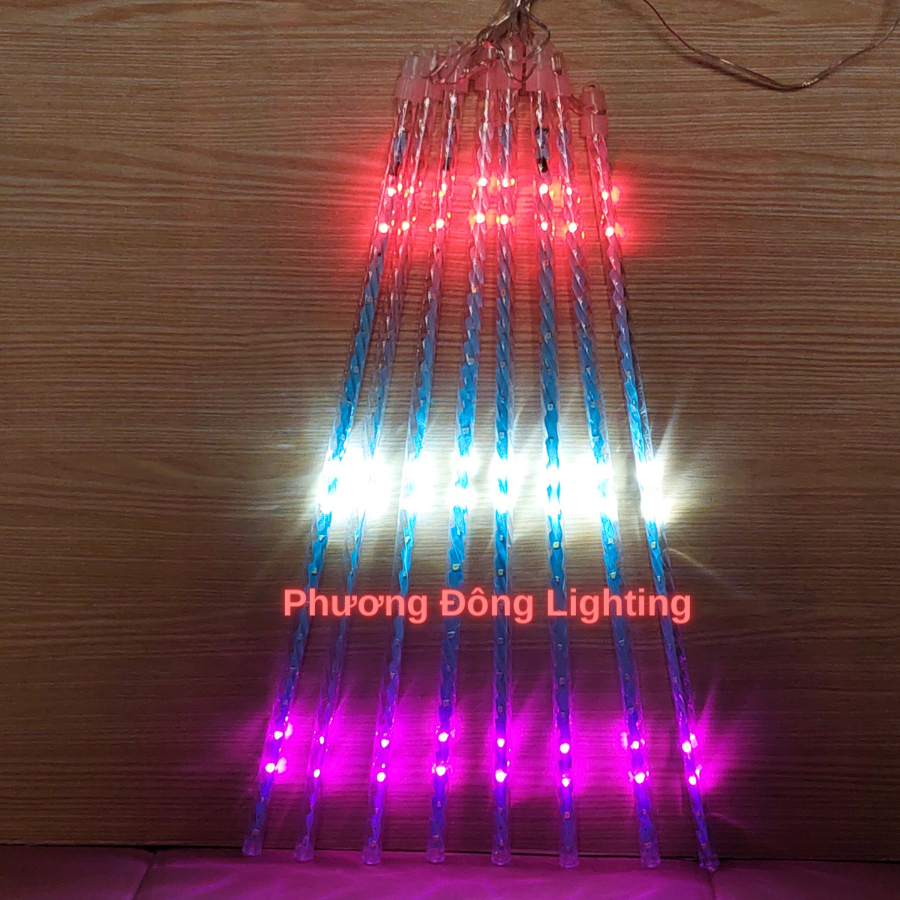 Đèn LED sao băng 8 ống dài 45cm ống xoắn - Chạy đuổi nhiều chế độ siêu đẹp