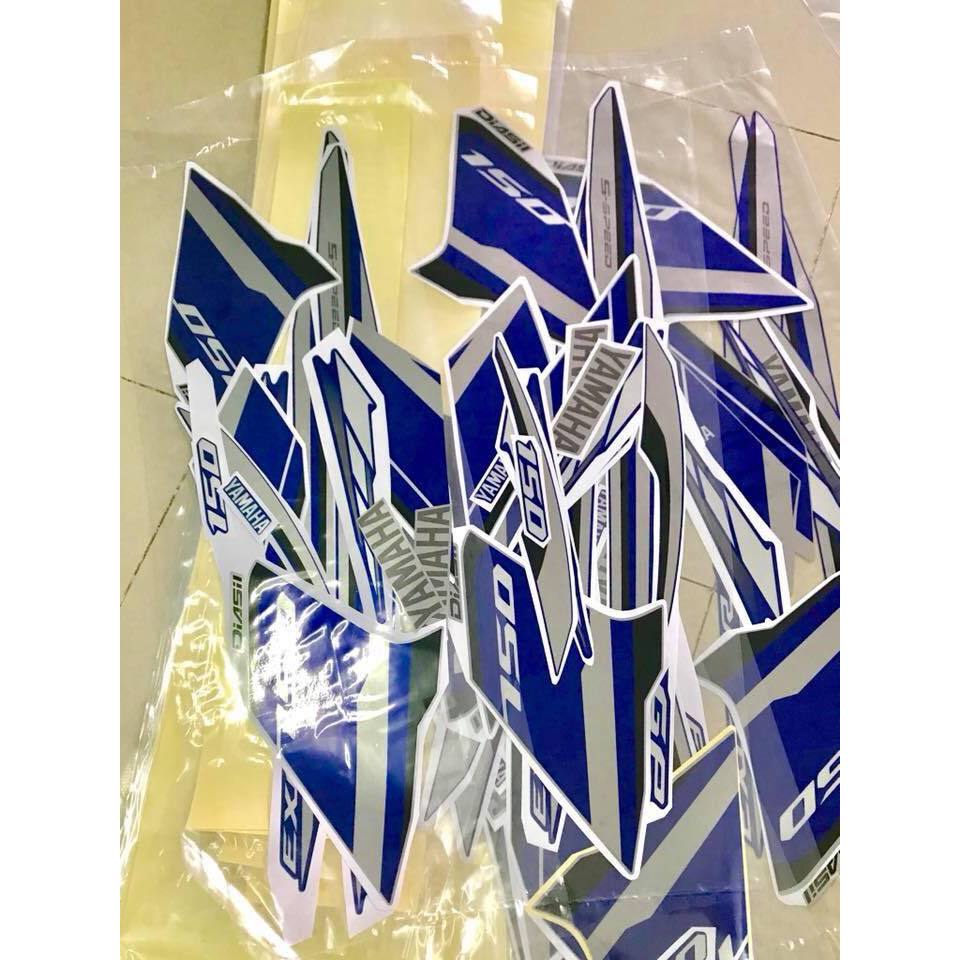 Tem in UV cao cấp. Exciter 150 GP 2016. Decal tem xe ép nhiệt kích thước chuẩn.