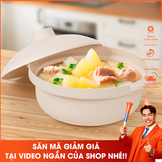 Âu nhựa đựng cơm, âu trung nhật đựng đồ ăn có nắp đậy kiểu nồi sang trọng nhựa Việt Nhật