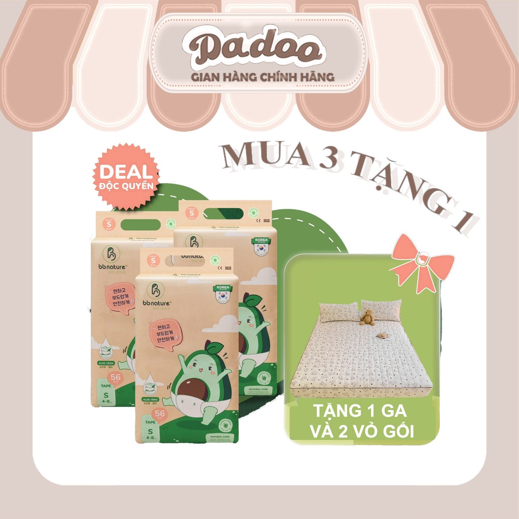 [ DADOO x BB NATURE ] COMBO 3 BỊCH TÃ/BỈM CHO BÉ TẶNG SET GA + 2 VỎ GỐI ...