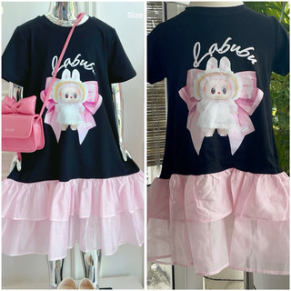 ❌❌XẢ LẺ SIZE❌❌ Đầm Labubu cotton phối tơ phong cách Hàn Quốc cho bé gái Sofia Candy