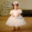 Đầm công chúa tay đính hoa 3D sang trọng cho bé