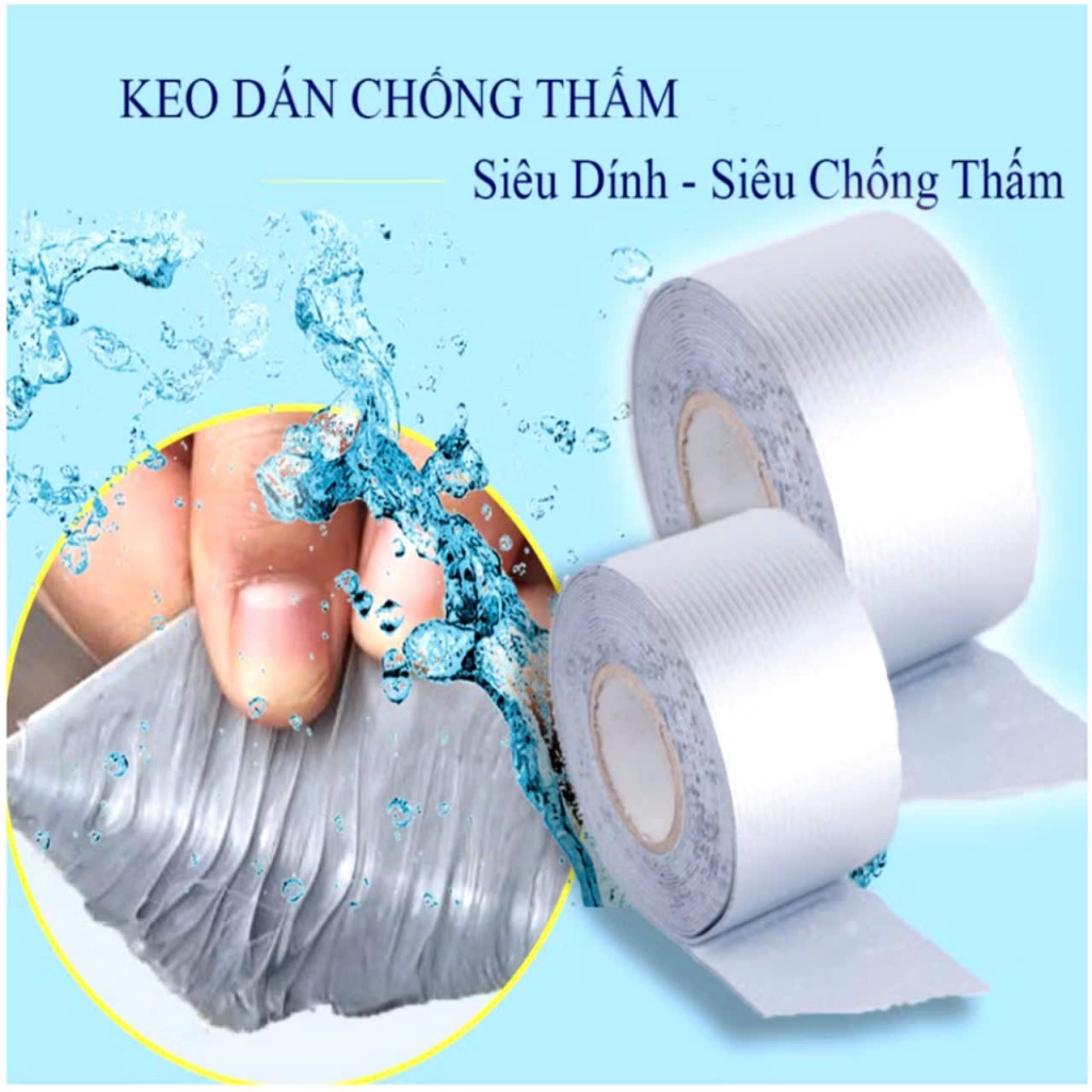 Cuộn 5 Mét Băng Keo Dán Rộng10cm, Miếng Siêu Dính, Keo Chống Thấm Nước, Keo Chống Dột , BĂNG KEO CHỐNG THẤM,  BANGKEO8