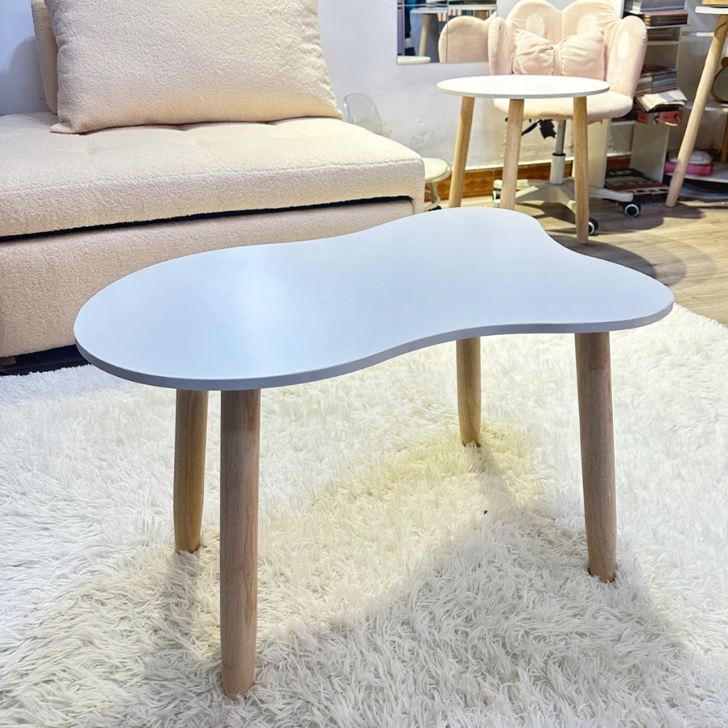 Bàn trà sofa hình con cá, bàn decor đám mây gỗ gấp gọn ngồi bệt hoặc sofa Nhu Y Decor