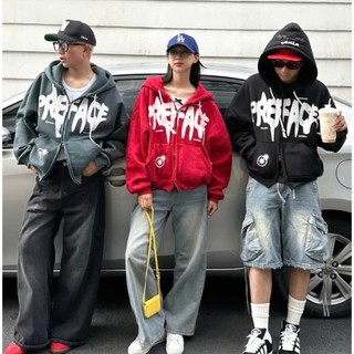 Áo Khoác Hoodie Zip Nỉ Boxy Three Strars Khoá Kéo Zip 2 Chiều, Áo Hoodie In Chữ Nổi Form Rộng Nón 2 Lớp AK01 Rusy