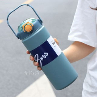 Bình giữ nhiệt inox 304-316 1200ml BOSS, bình nước inox siêu bền nắp đậy bật, ống hút, giữ lạnh giữ nóng