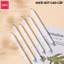 Bút Gel Xóa Được Deli Mực Xanh Đen Tím Bút Bi Mực Nước Bút Gel Bấm Ngòi 0.5mm, Viết Trơn Mượt Có Gôm