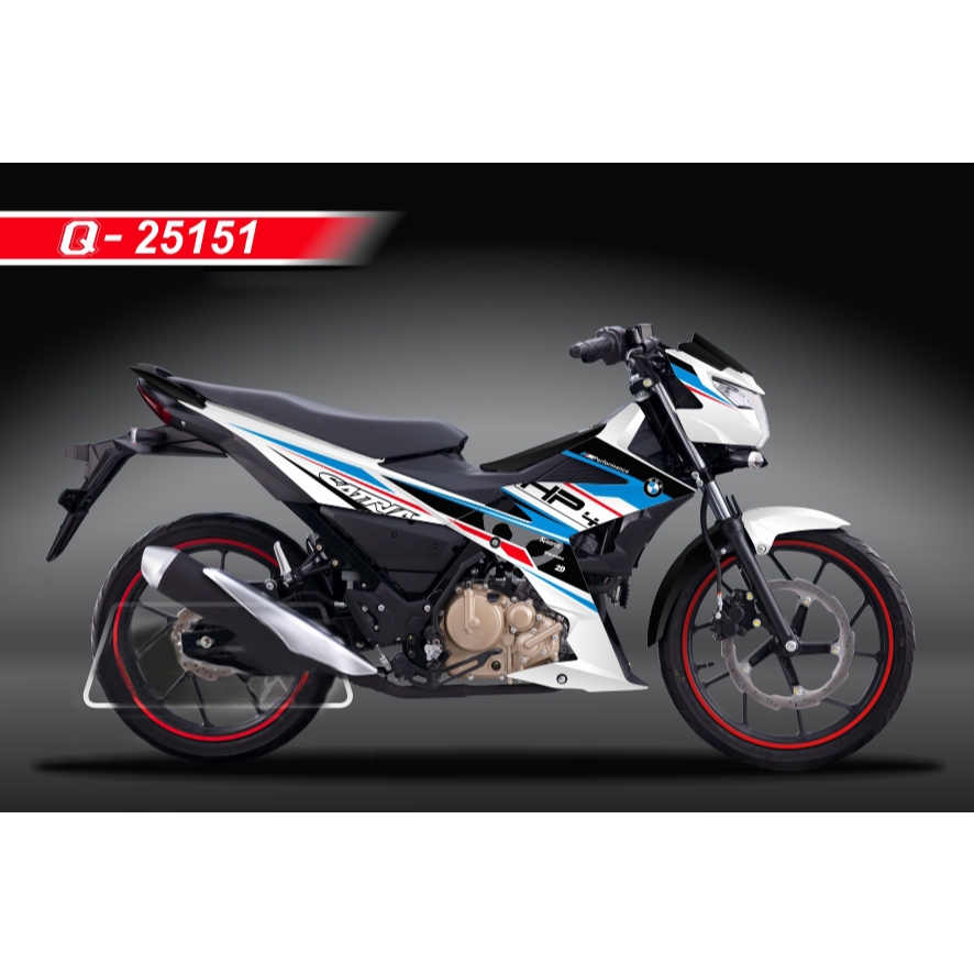 Tem rời dán xe Raider FI. Xe trắng, HP4. Thay đổi màu sắc và chi tiết theo yêu cầu. Sắc nét, bền màu